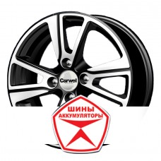 Автодиск CARWEL 5.5 R14 4*98 ET35 d58.5 БРОСНО 27 (127) AB Черный глянцевый с полированной лицевой частью