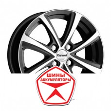 Автодиск CARWEL 6 R15 4*100 ET40 d60.1 АКУШ AB Черный глянцевый с полированной лицевой частью