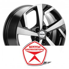 Автодиск CARWEL 7 R17 5*114.3 ET37 d66.5 ТЕНИС 1712 ABT Черный глянцевый с полированной лицевой частью