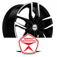 Автодиск CARWEL 6.5 R17 5*114.3 ET45 d54.1 КУТЫР 1708 ABT Черный глянцевый с полированной лицевой частью