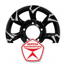 Автодиск CARWEL 5.5 R15 5*139.7 ET5 d108.1 ГУРОН 1505 (SUZUKI JIMNY) ABT Черный глянцевый с полированной лице