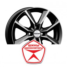 Автодиск CARWEL 6 R16 4*100 ET50 d60.1 СЕГУН 271 AB Черный глянцевый с полированной лицевой частью