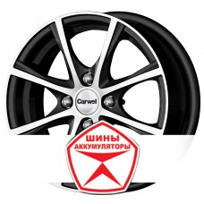 Автодиск CARWEL 5.5 R14 4*100 ET43 d60.1 ЛЕГРАН AB Черный глянцевый с полированной лицевой частью