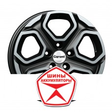 Автодиск CARWEL 6.5 R16 5*114.3 ET50 d60.1 БАЛА 241 (VITARA) AB Черный глянцевый с полированной лицевой часть