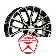 Автодиск CARWEL 6 R15 4*100 ET50 d60.1 ХУКО 1506 (VESTA) ABT Черный глянцевый с полированной лицевой частью