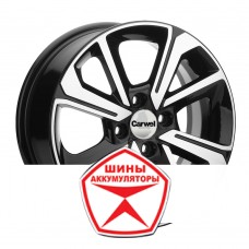 Автодиск CARWEL 6 R15 4*100 ET46 d54.1 ВОЖЕ 1501 (RIO II) ABT Черный глянцевый с полированной лицевой частью