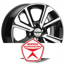 Автодиск CARWEL 6 R15 4*100 ET40 d60.1 ВОЖЕ 1501 (LOGAN) ABT Черный глянцевый с полированной лицевой частью