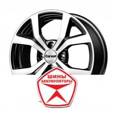Автодиск CARWEL 6 R15 4*100 ET45 d54.1 ТАИР 147(137) AB Черный глянцевый с полированной лицевой частью