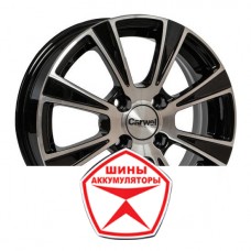 Автодиск CARWEL 5.5 R14 4*98 ET35 d58.5 ЙОТА 113 AB Черный глянцевый с полированной лицевой частью